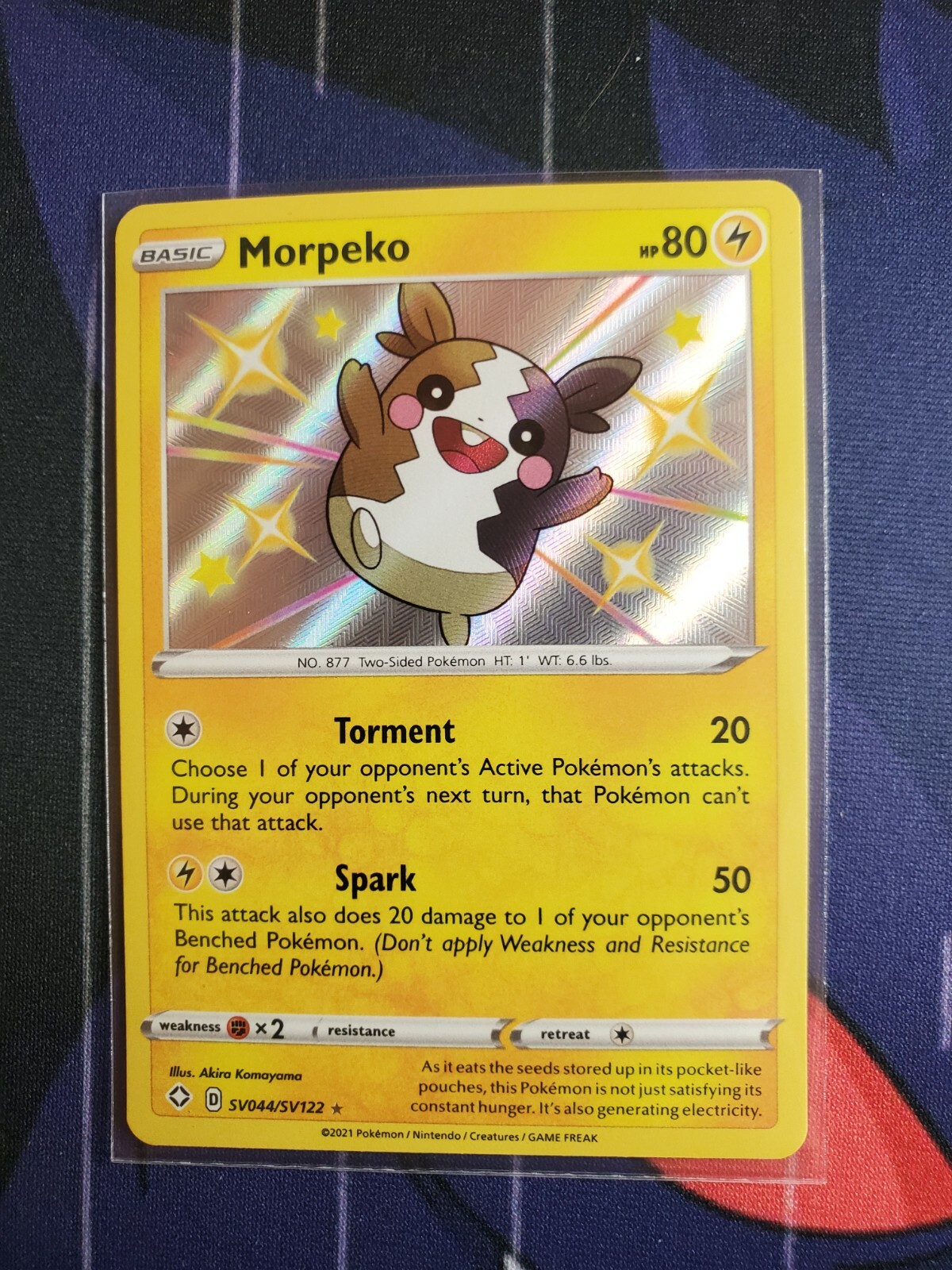 Morpeko SV044/SV122 - Shiny Rare Holo Pokémon - Shining Fates Near Mint