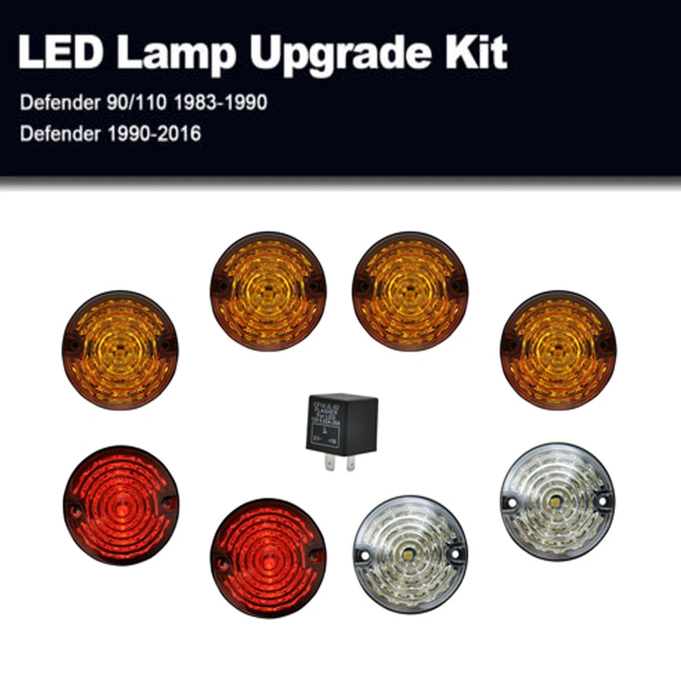 Kit de actualización de lámpara de luz LED de 73 mm para Land Rover Defender 1990-16 90/110 1983-1990 Foto 4 de 4