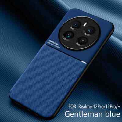 For Realme 12 Pro+ Shockproof Magnetic Anti-Slip Rubber Leather Feel Case Cover