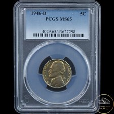 1946 D Jefferson Nickel PCGS MS65 5C