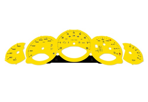 For Porsche Carrera 911, 997 Yellow - Speedometer dials from MPH to km/h Gauges - Picture 4 of 6