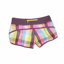 Lululemon Run Speed Short 2.5" Sea Check Multi Plum Size 6