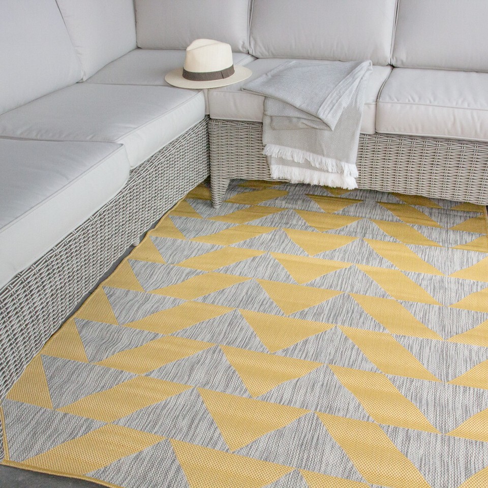 Yellow Indoor Outdoor Rugs for Garden Hose Washable Mustard Plastic ...