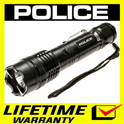 POLICE Stun Gun 1158-700 BV Heavy Duty Metal Rechargeable LED Flashlight 