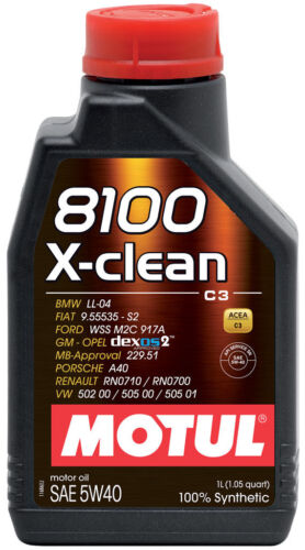 Motul Aceite 8100 X Clean 5W 40 100% Sintético Coche 1 Litro C3 BMW Renault - Imagen 1 de 3
