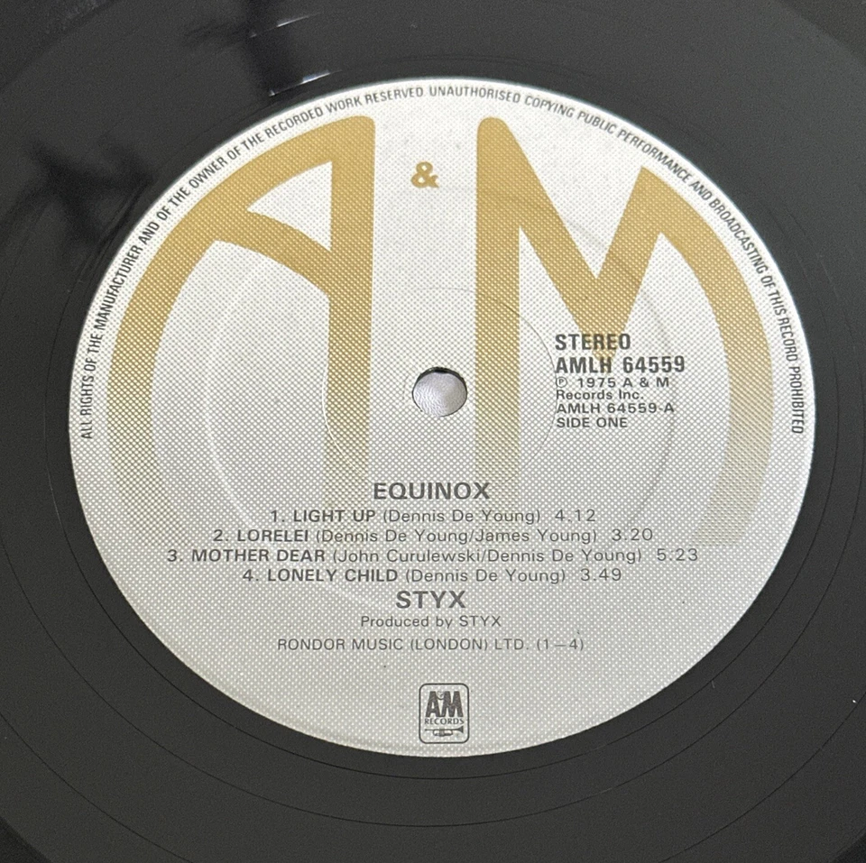 Styx – Equinox  12" Vinyl Album Lp Rock 1976 Uk Issue Ex / Ex Condition - Image 4 of 4