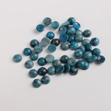 100pcs 6mm Round CAB CABOCHON Natural Blue Crazy Agate Stone Beads No Holes
