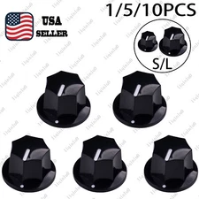 1/5/10Pcs Guitar Knob Black Heptagon 6mm Control Volume Tone Knobs for Jazz Bass