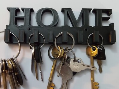 BLACK KEY HOLDER HOOKS HOME WALL MOUNTED KEYS