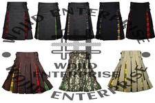 Scottish handmade Highland Men's Casual Hybrid Cotton Utility Kilt - tartan Kilt