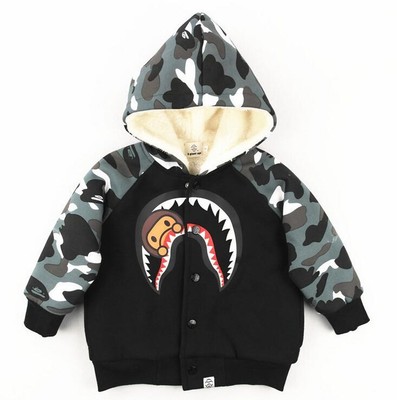 A Giant Ape Baby Milo Camo Shark Mouth Kids Boys Long Sleeve Sweatshirts Hoodie