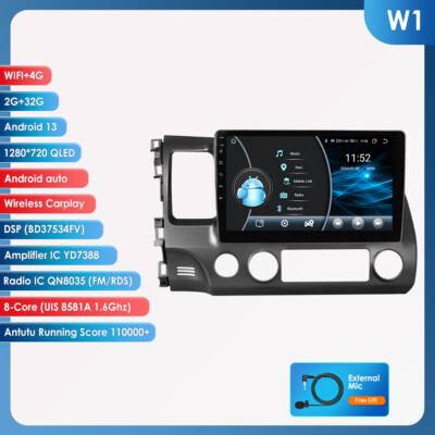 8Core DSP Android 13 Car Stereo Radio DVR For Honda Civic 2006-2011 CarPlay GPS