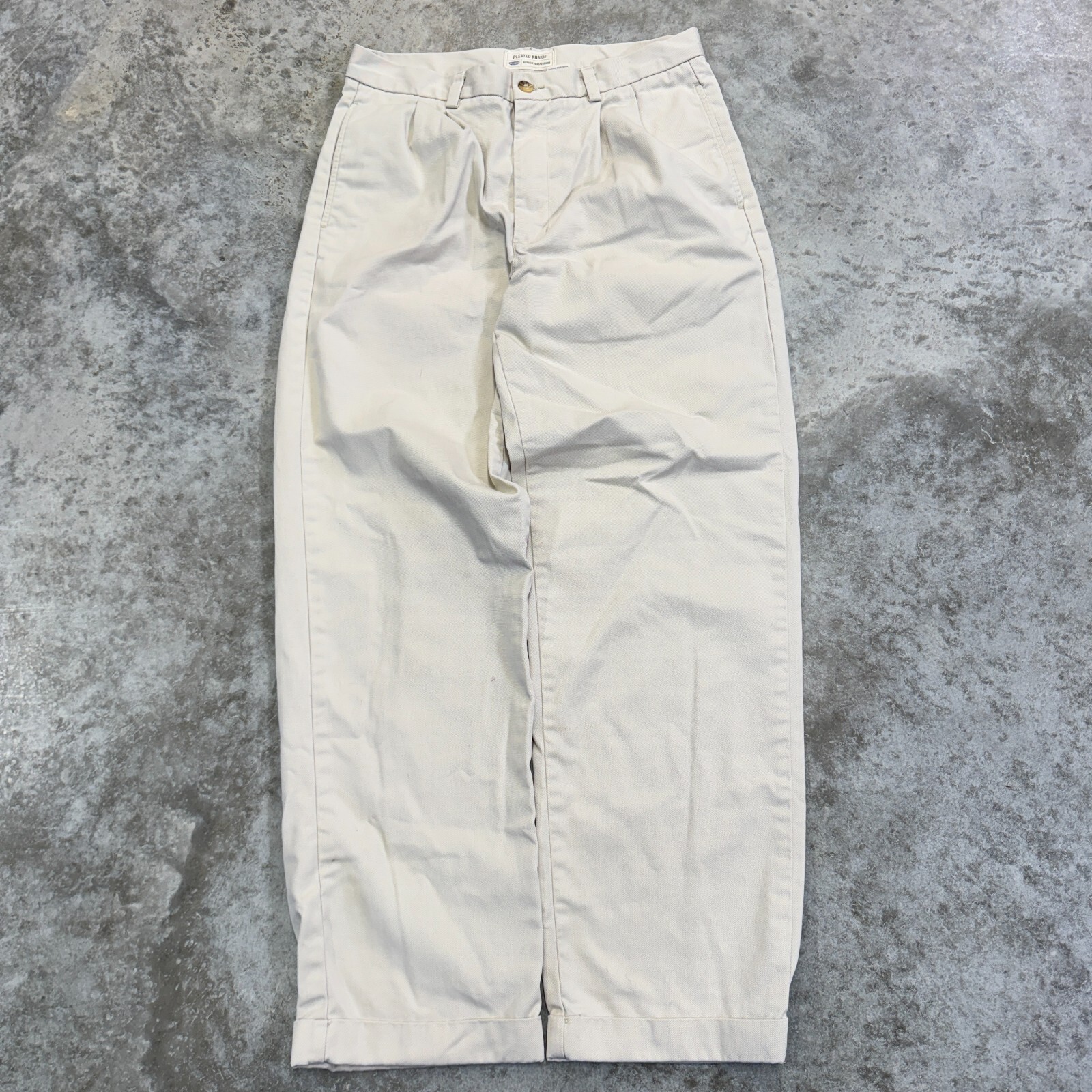 Old Navy kahki pants mens 32 x 32 y2k baggy pleated cotton wide leg skate grunge