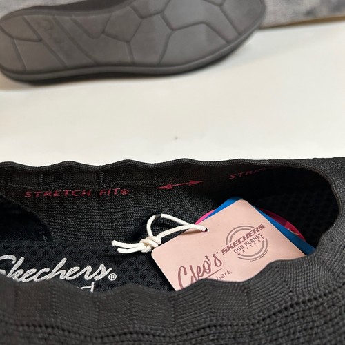 Skechers Cleo Love Spell Ballet Flats Comfort Shoes Stretch Black Womens 6.5 New - Picture 9 of 14