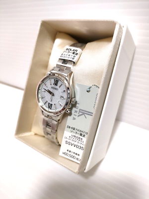 SEIKO LUKIA SSVV035 Solar Elegant Ladies Titanium Watch World Time