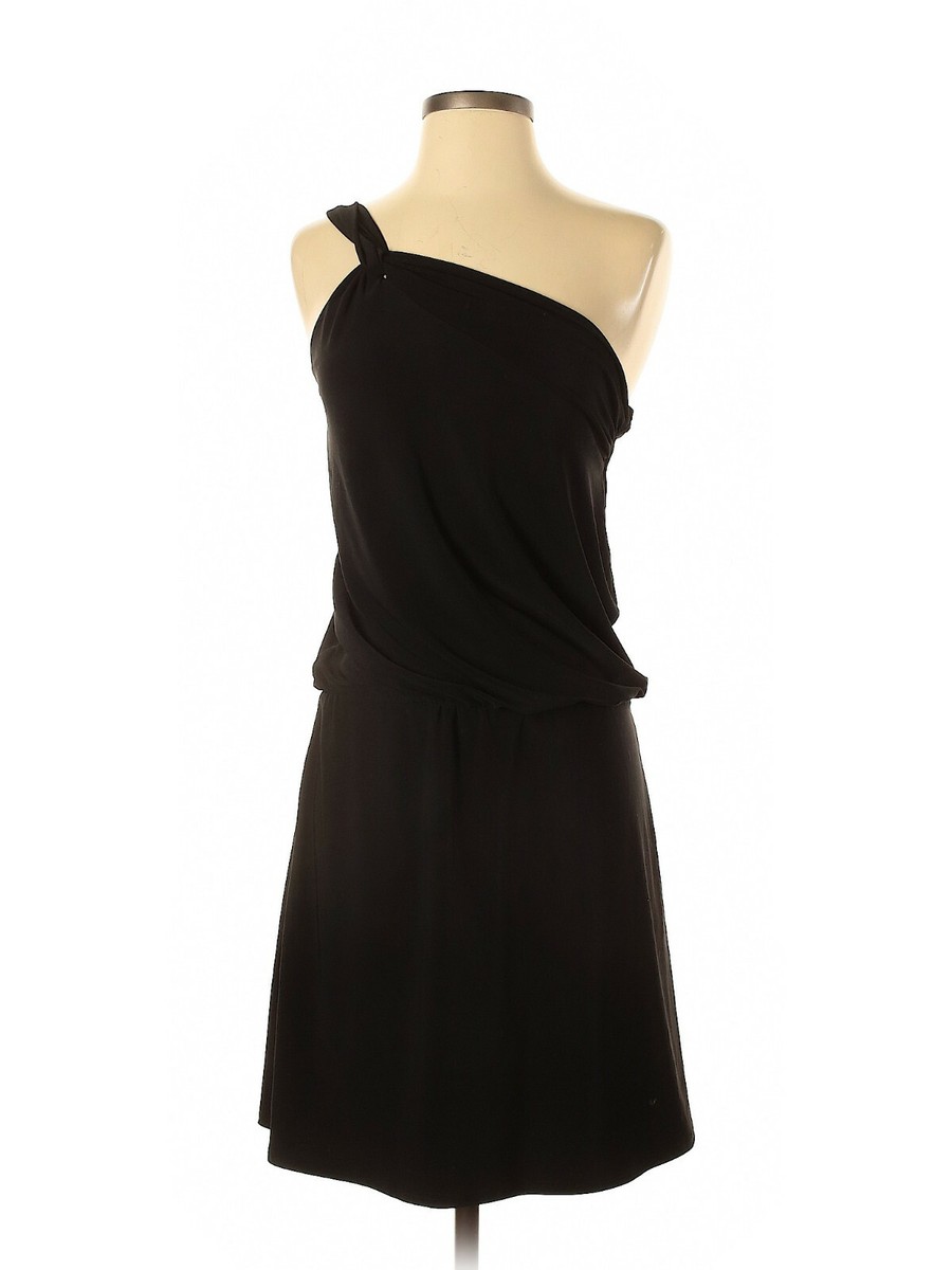 white house black market one shoulder black dress Women White House Black Market One Shoulder Solid Little Dress Size 2