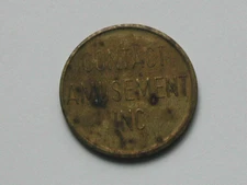Contact Amusement Inc Game Token - no cash value - uneven patchy tone (obv.)