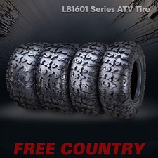 4PC 25x8R12 & 25x11R12 FREE COUNTRY ATV Tires 8PR Radial w/Side Scuff Guard