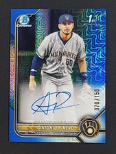 2022 BOWMAN CHROME ANTONIO PINERO 1ST AUTO BLUE /150 #CPA-AP BREWERS
