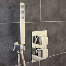 Concealed Thermostatic Shower Mixer Valve 2 Way Large Thin 300mm Head & Handset