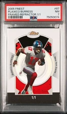 2005 TOPPS FINEST PLAXICO BURRESS FRAMED REFRACTOR 1/1 PSA 7 #87 NEW YORK GIANTS