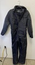 SPARTAN INSULATED OVERALLS MEN'S SMALL SIDE LEG ZIPPERS SNOWSUIT BLACK