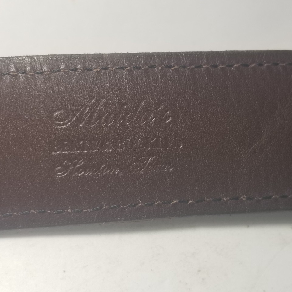 Maida's Belt Greg Jensen Sterling Silver Buckle Ostrich Leather Belt Sz