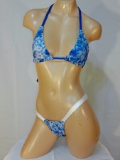 Exotic dancer stripper medium multicolor two piece bikini dance outfit-dancewear