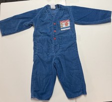 vintage USA Toddler Sweet Potatoes blue corduroy jumpsuit coverall 2t Paper Tag