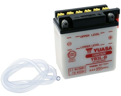 Batterie YUASA YB3L-B 3Ah ohne Säurepack für YAMAHA DT80 RD80 V100 KAWASAKI
