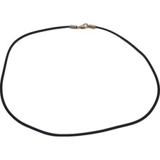 12 Black Rubber Cord Necklaces 2mm 17.5"