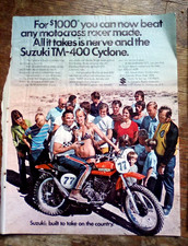 Publicité imprimée moto motocross Suzuki TM 400 cyclone 1971 - imparfaite