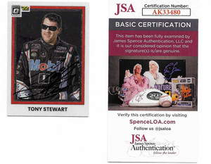 TONY STEWART SIGNED/AUTOGRAPHED 2022 DONRUSS OPTIC NASCAR CARD w/ COA - JSA CERT