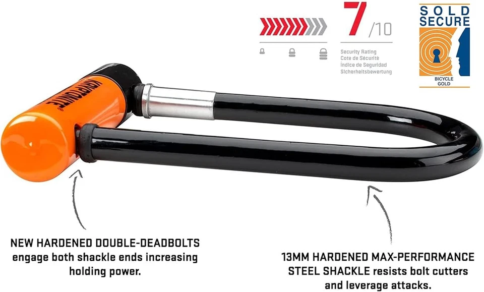 Heavy Duty U-Lock with Cable, Anti-Theft Bike Lock Set - Image 4 of 4