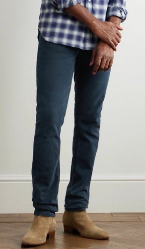 Tom Ford Beford Slim Fit Cotton Corduroy Trousers Slim Fit Sz 34 Navy Whiskered