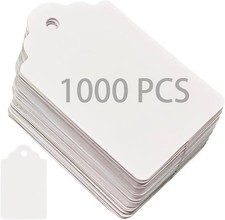 1000 Pack White Blank Price Tags 1.75 x 1.093 Inch Unstrung Paper Labels