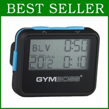 Small Interval Timer with Belt Clip - Black/Blue