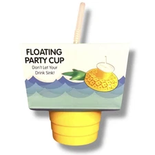Drink Floatie with Cup Fiits Standard Cups and Cans Pool Party or Beach Gift