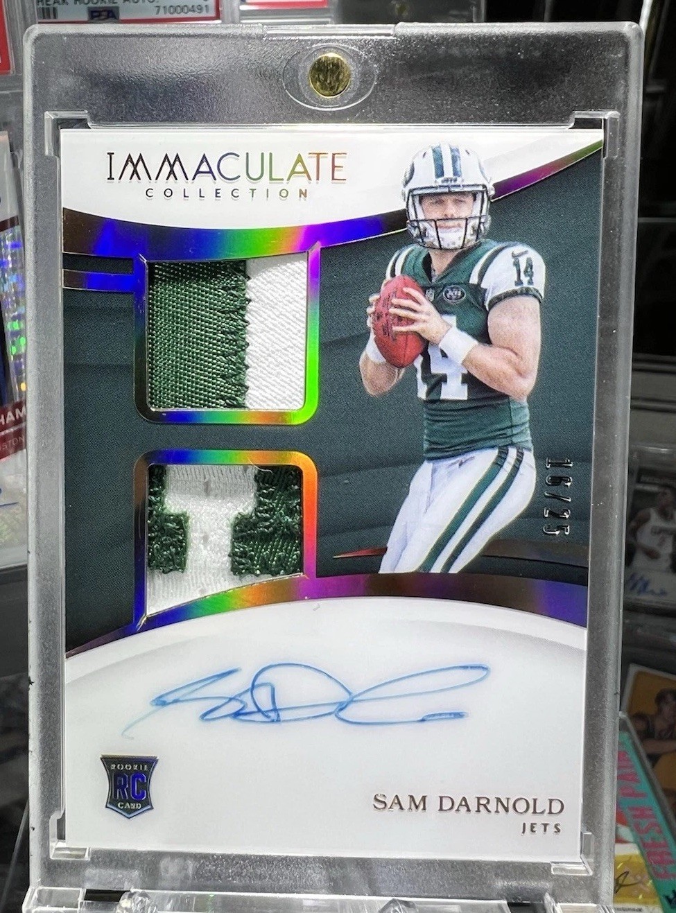 Sam Darnold Panini Immaculate Collection Immaculate Signature Patches #ISSD Base