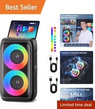 Rechargeable Bluetooth Speaker w/ 10-Hour Battery  LED Show - Ideal Party Gift