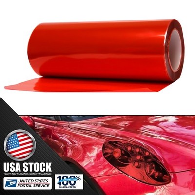 12''x71''Film For Transparent Red Headlight Taillight Lens Vinyl Protection Wrap