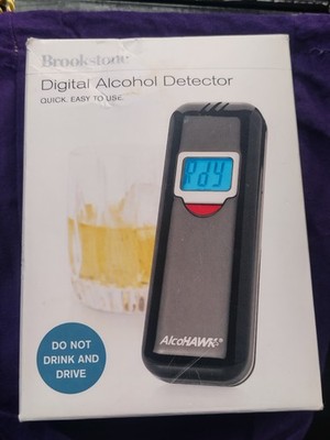 AlcoHAWK Slim Digital Breathalyzer Alcohol Detector w/ Mouthpieces