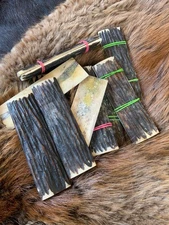 Stag jigged Camel Bone Knife Scales, Amber, knife Making, 2/Set 5” X 1.5” X 1/4”