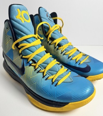 Nike KD Kevin Durant 5 V N7 High 2013 Size 11 599294-447 Blue Yellow Black OG