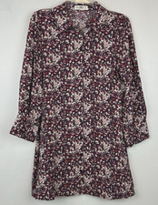 Natural Life Floral Tunic Top Womens Large Dark Floral Cottagecore Prairie Boho