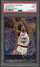 1997 Metal Universe Mario Elie Reebok Silver #32 PSA 9 Mint Houston Rockets 