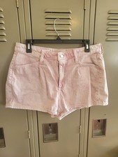 Universal Thread High Rise Midi Denim Short Women's Size 12/31 Pink 5-Pocket