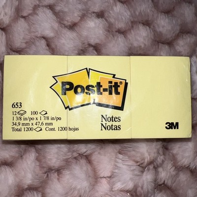 Canary Yellow Post-It Sticky Notes 12 Pack 100 Sheets (1200 Total)Office School