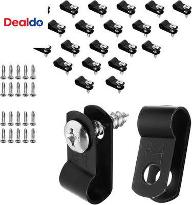 120Pcs 1/4 Inch R-Type Cable Clamps, Nylon Wire Cable Clips with M4 Screws, Scre