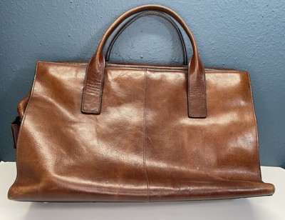 Wilson s Leather Briefcase Italian Tote Crossbody Strap Red Brown Business *Pics